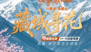 成都集结西藏林芝桃花节15日自驾游：【藏域寻花】川进青出-波密桃花沟-仁龙巴冰川-然乌湖-布达拉宫-推荐