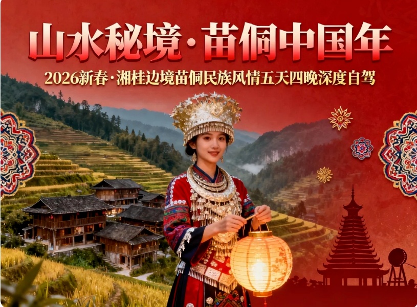 广东出发桂林湖南5日自驾游：【秘境中国年】桂林-城步南山牧场-绥宁大园古苗寨-通道侗乡5日游